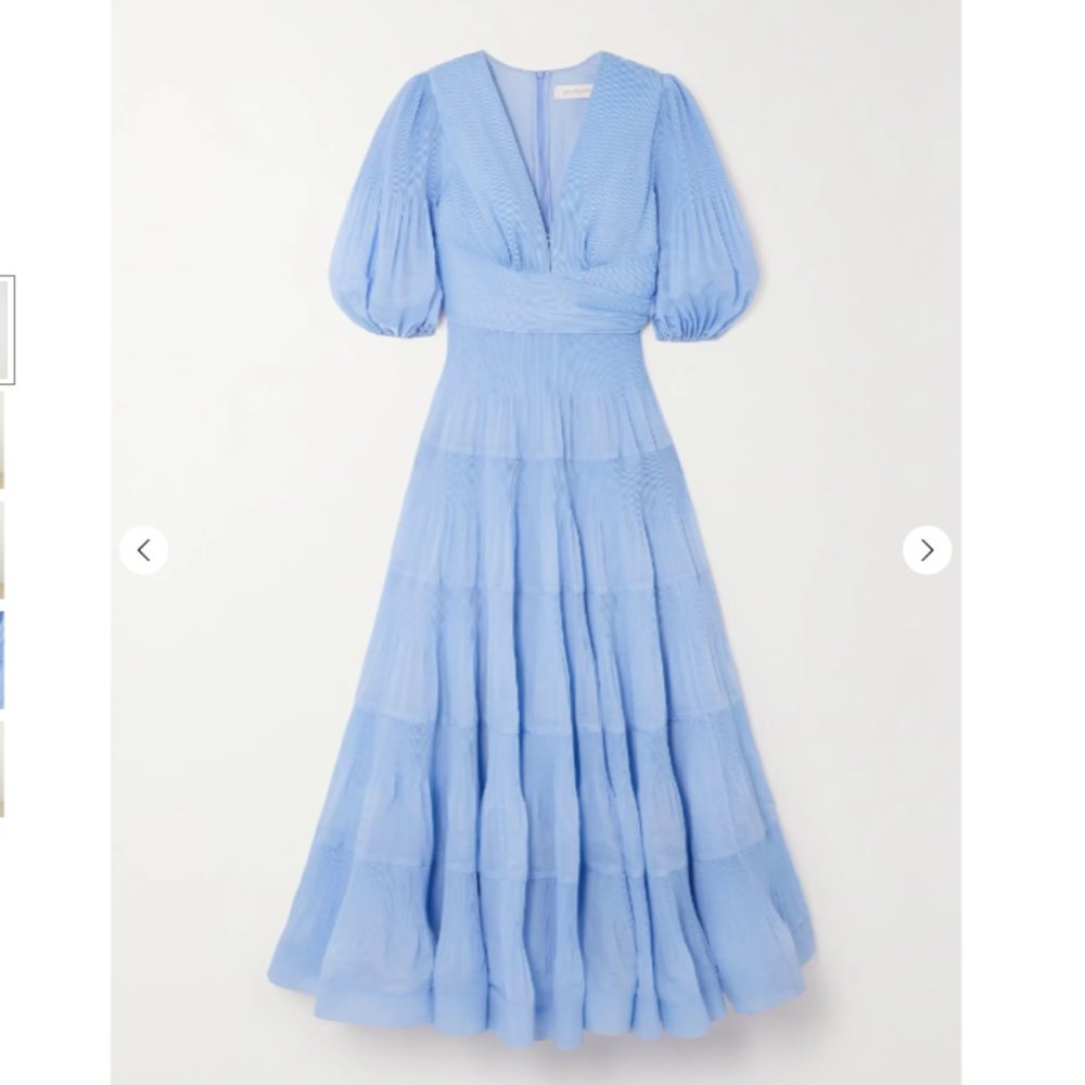 Zimmermann Tiered Blue Midi Dress (Current Season - size 3)